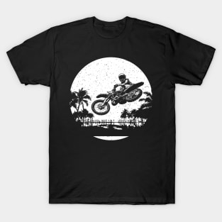 Tropical Motocross with Grunge Effect T-Shirt